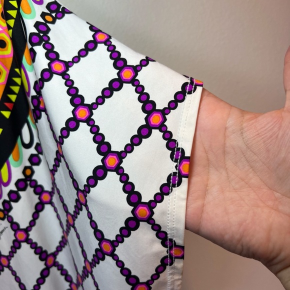 Trina Turk Women's Kon Tiki Colorful Print Swim Cover Up Tunic Beach Dress Large - Picture 8 of 14